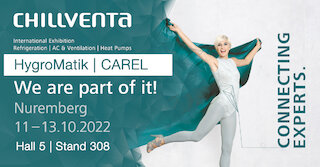 Hygromatik – Austeller auf der Chillventa als Hersteller für Systeme von effizienter Luftbefeuchtung @ 