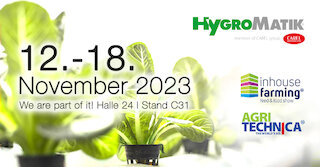 Hygromatik – Austeller auf der Inhouse Farming als Hersteller für Systeme von effizienter Luftbefeuchtung @ 