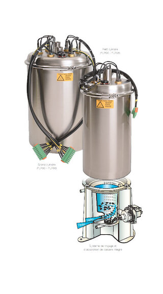 système d'humidification d'air avec cylindre en acier inoxydable @ 