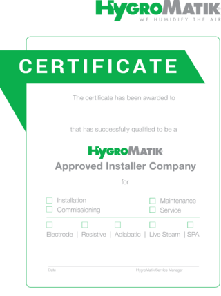air humidification hygiene quality certificate @